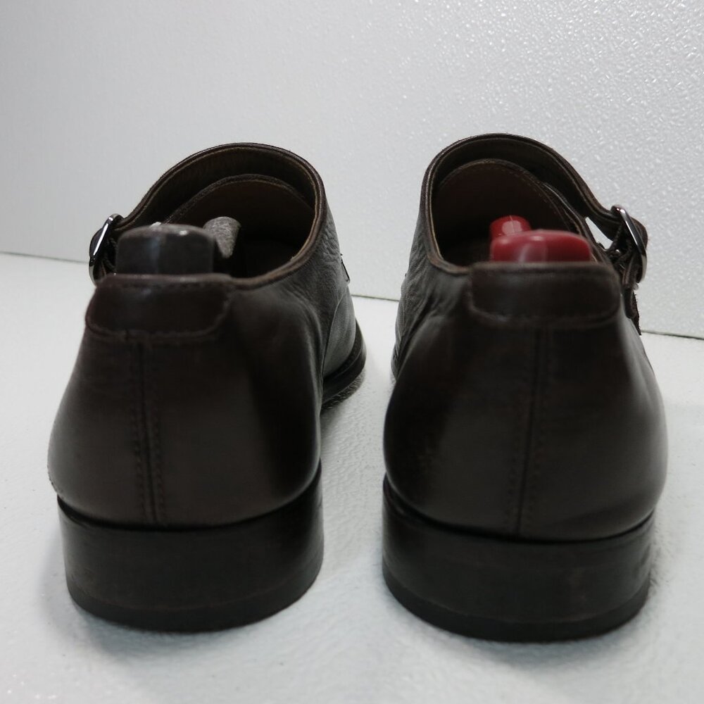 3D M Lifestyles 8 Monk Strap Oil Tanned Leather Oxfords Shoes Mens sz US 9 - Picture 2 of 7